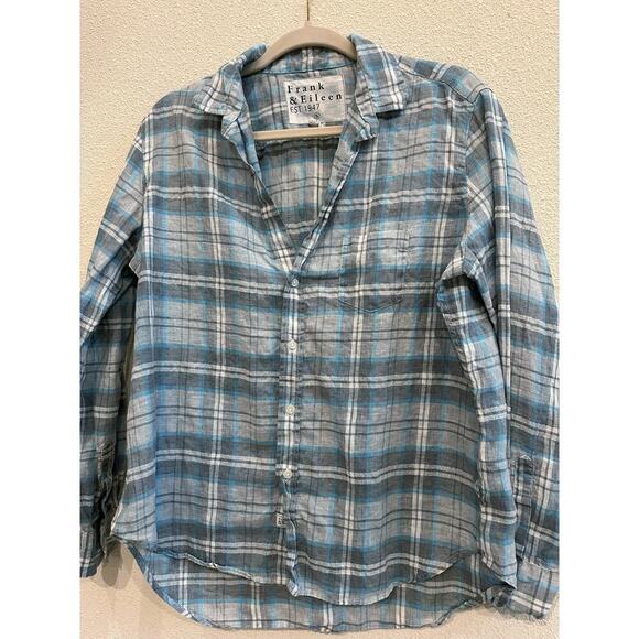 frank and eileen barry shirt - gtpl/plaid linen size small - Picture 3 of 5